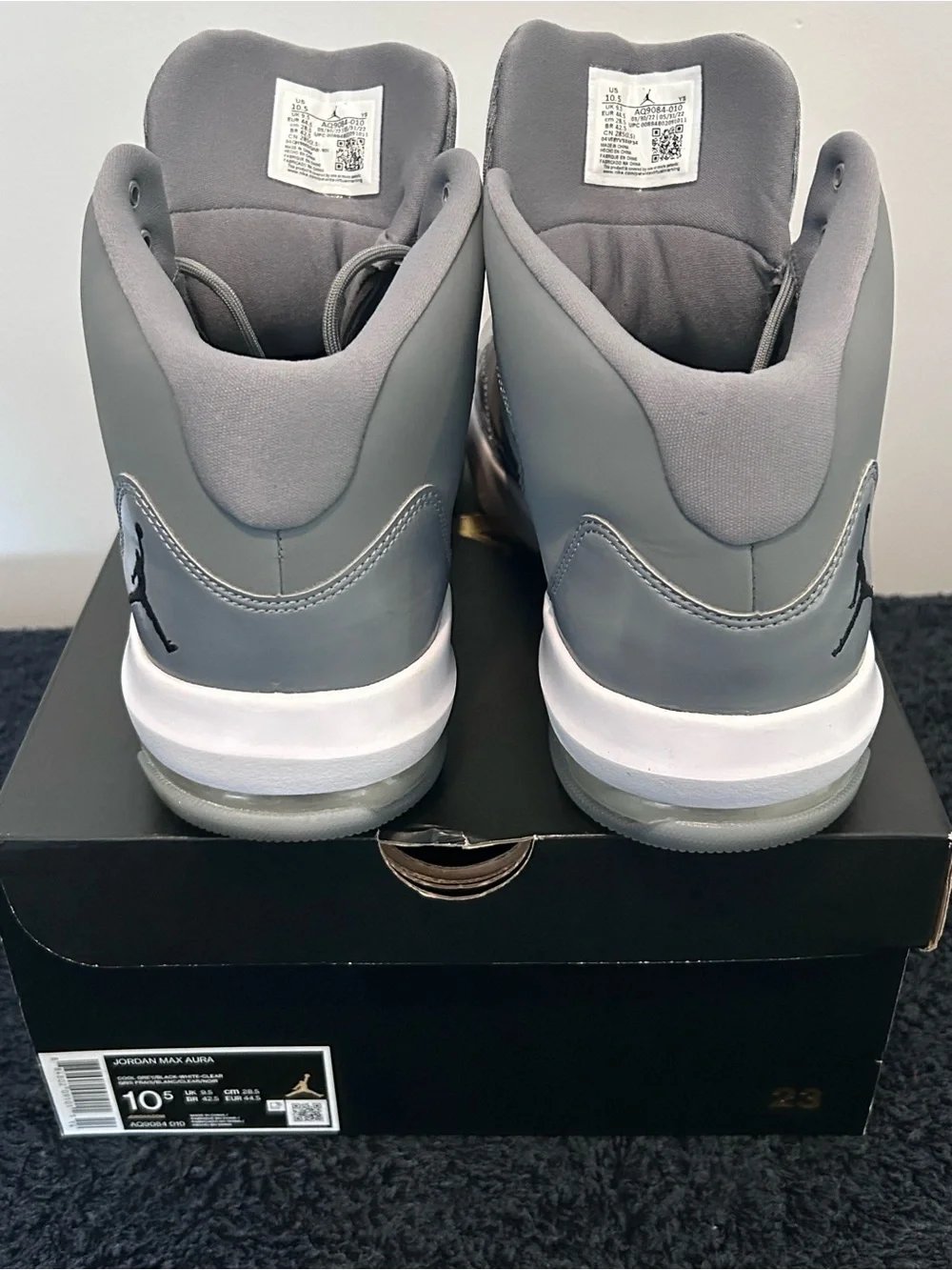 Jordan Men's Athletic Shoes - Gray Patent and White Midsole